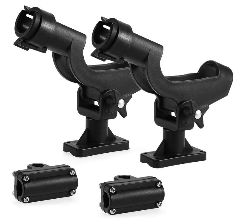JSHANMEI Fishing Rod Holder Boat Rod Holder Large Clamp Opening 360 Degree Adjustable Fishing Rod Racks Fishing Pole Holder for Kayak Boat Dock RH50 2 Pack - Image 1